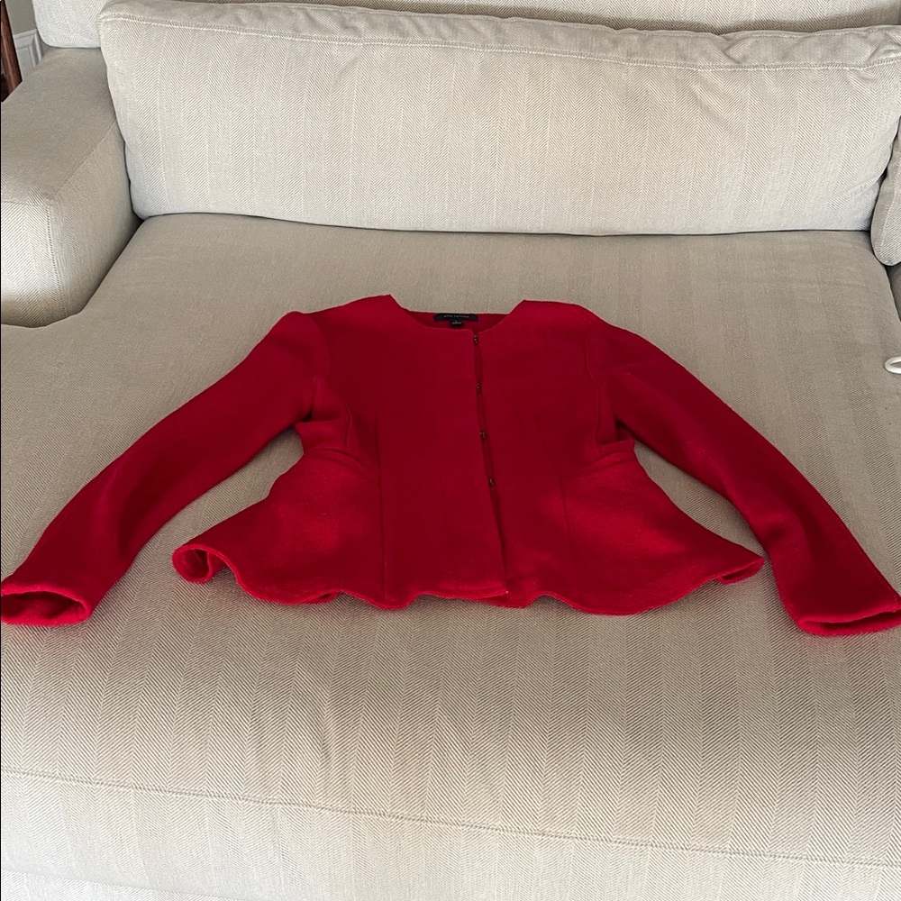 Elegant Ann Taylor Peplum Red Women's Jacket